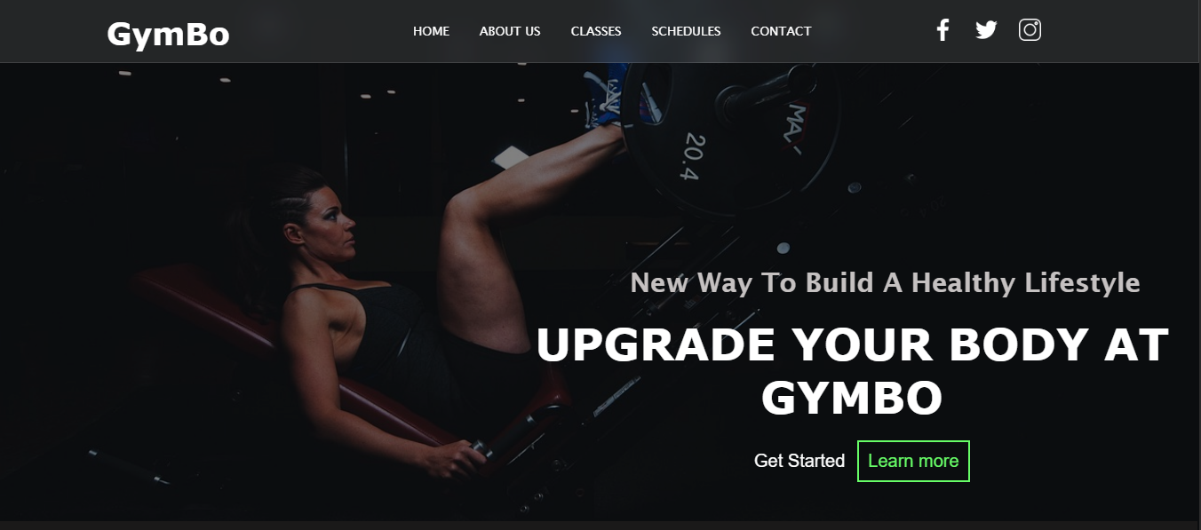 GymBo Fitness Website Screenshot